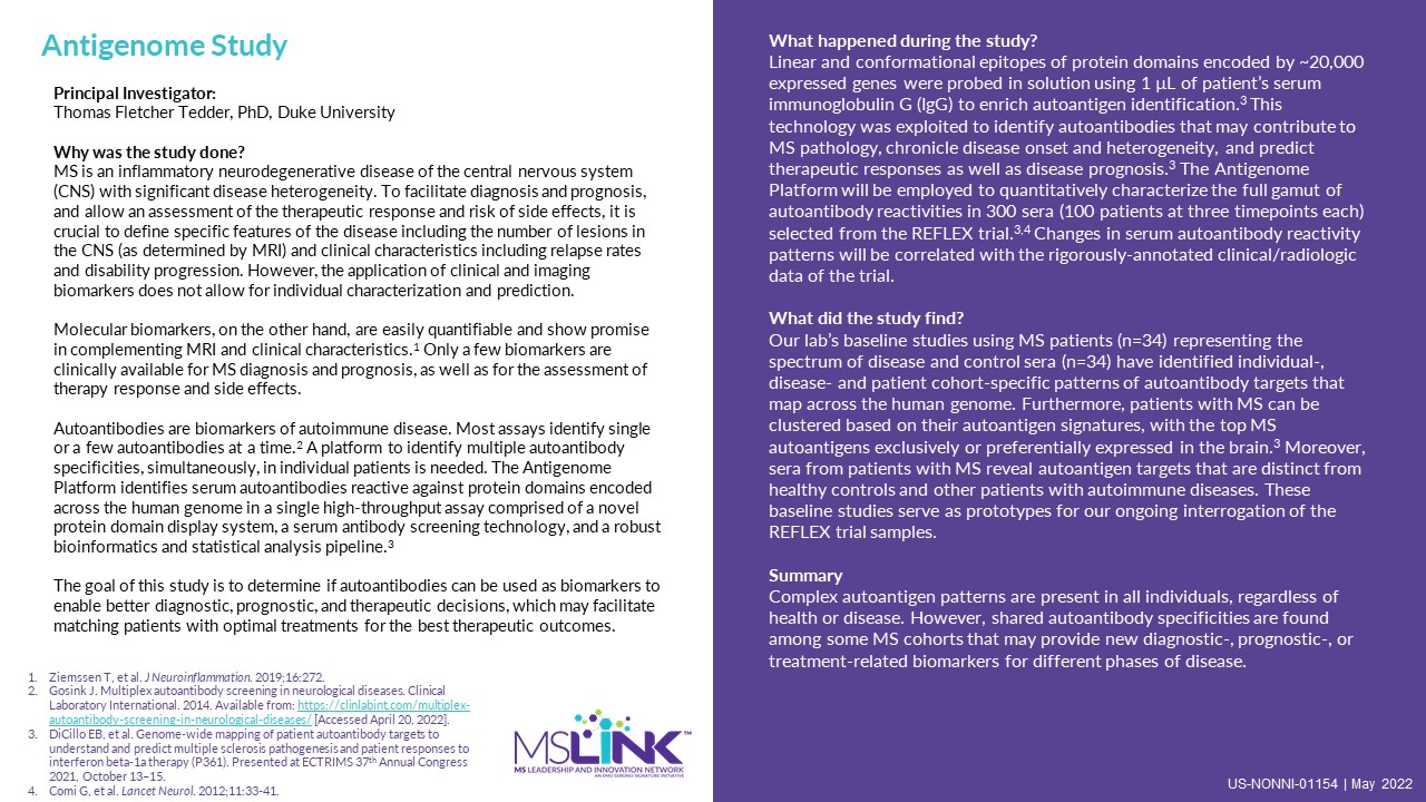 Antigenome Signatures Study Description