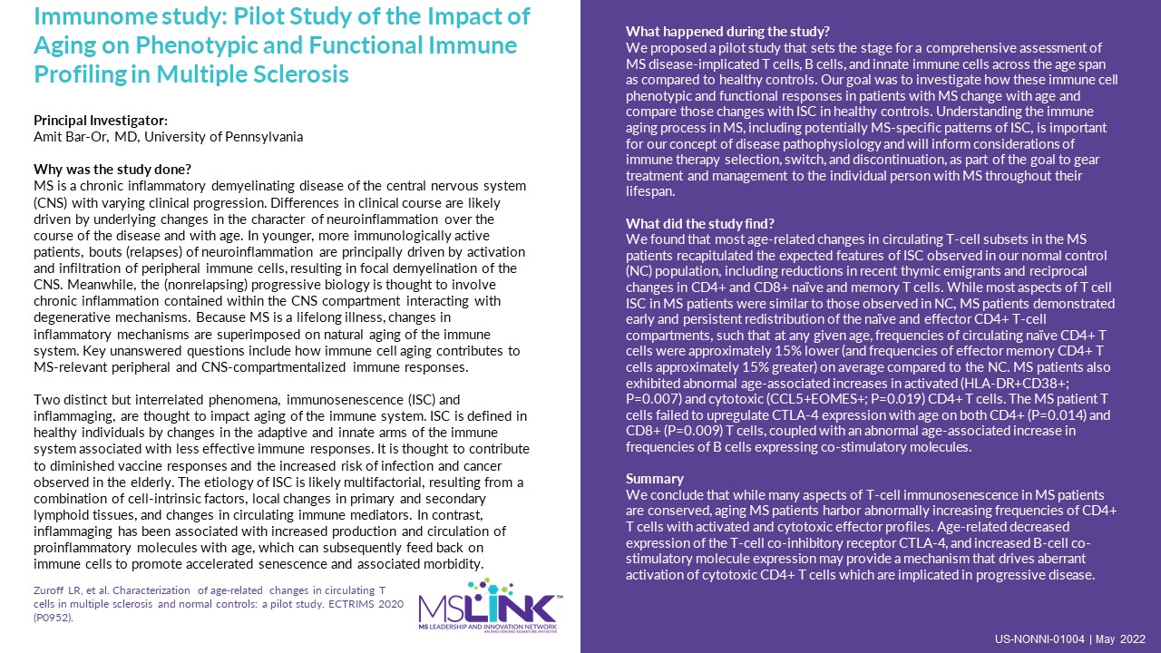 Immunome Pilot Study Description