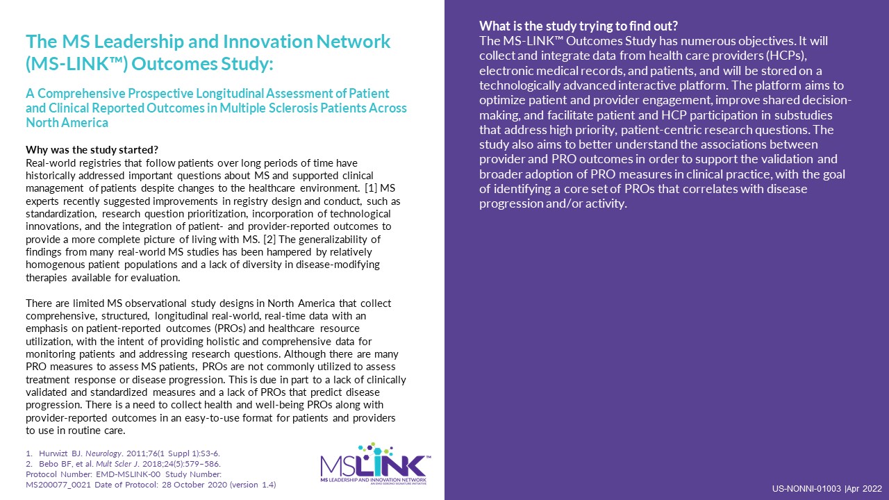 Outcomes Study Description