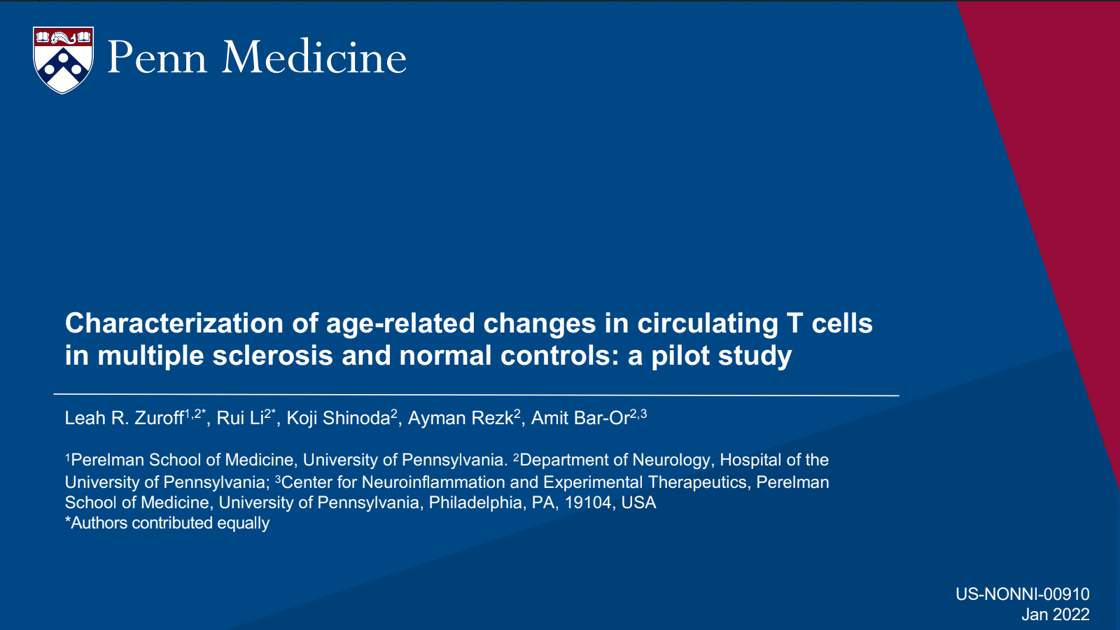 Poster presented at ECTRIMS 2020
