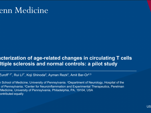 Poster presented at ECTRIMS 2020
