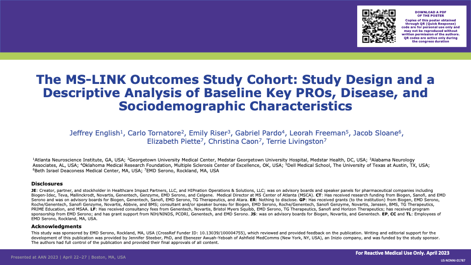 Poster presented at AAN 2023